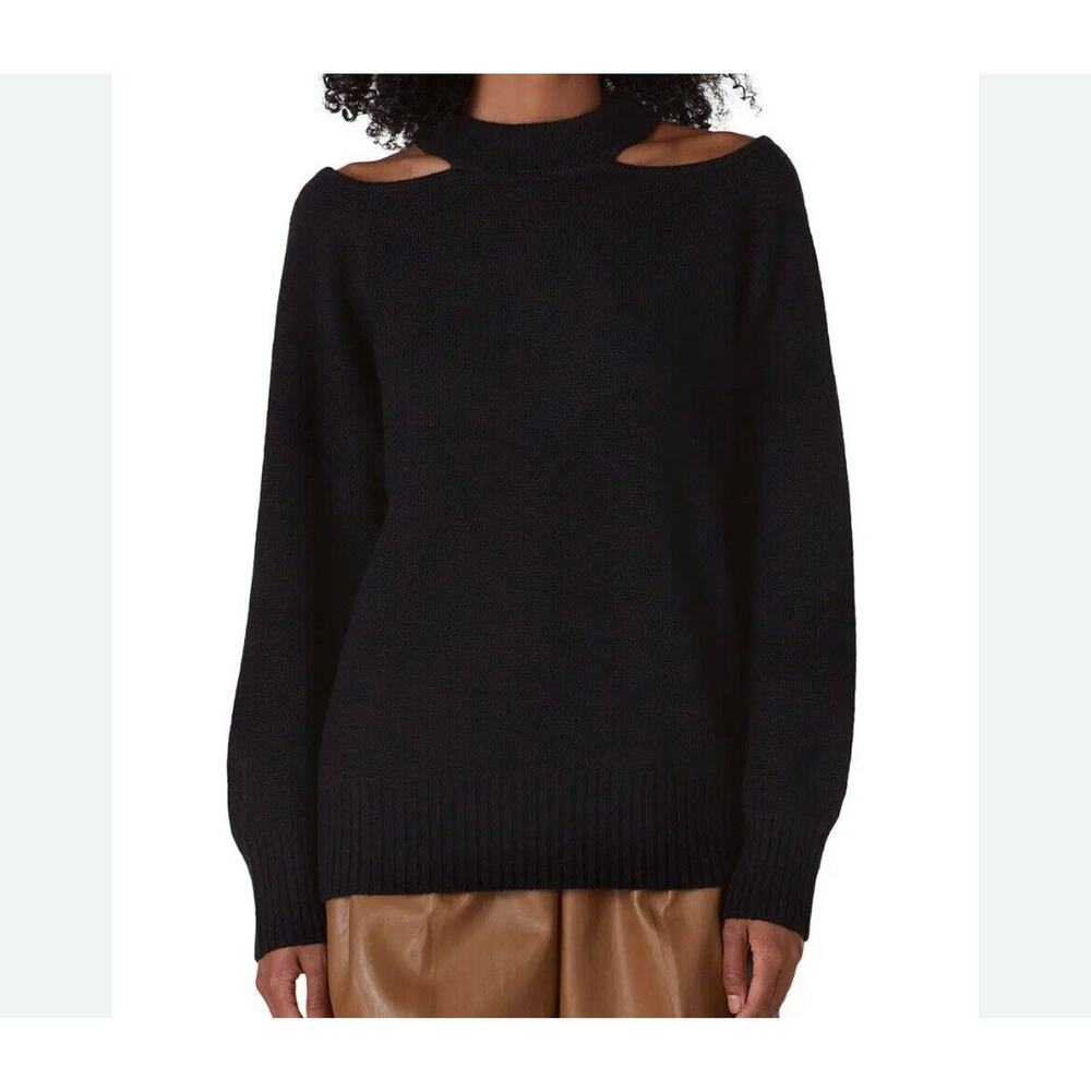 Jason Wu Pullover Shoulder Cutout Crew Neck Sweater Classic Oversized SZ XS - Picture 2 of 8